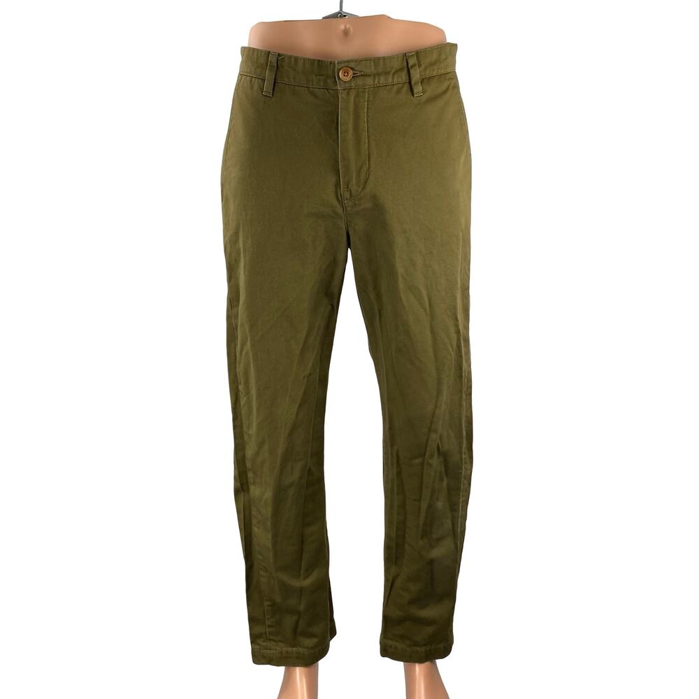 Levi's Dark Men's Green Twill High Rise Straight Chino Trousers Dress Pants 32